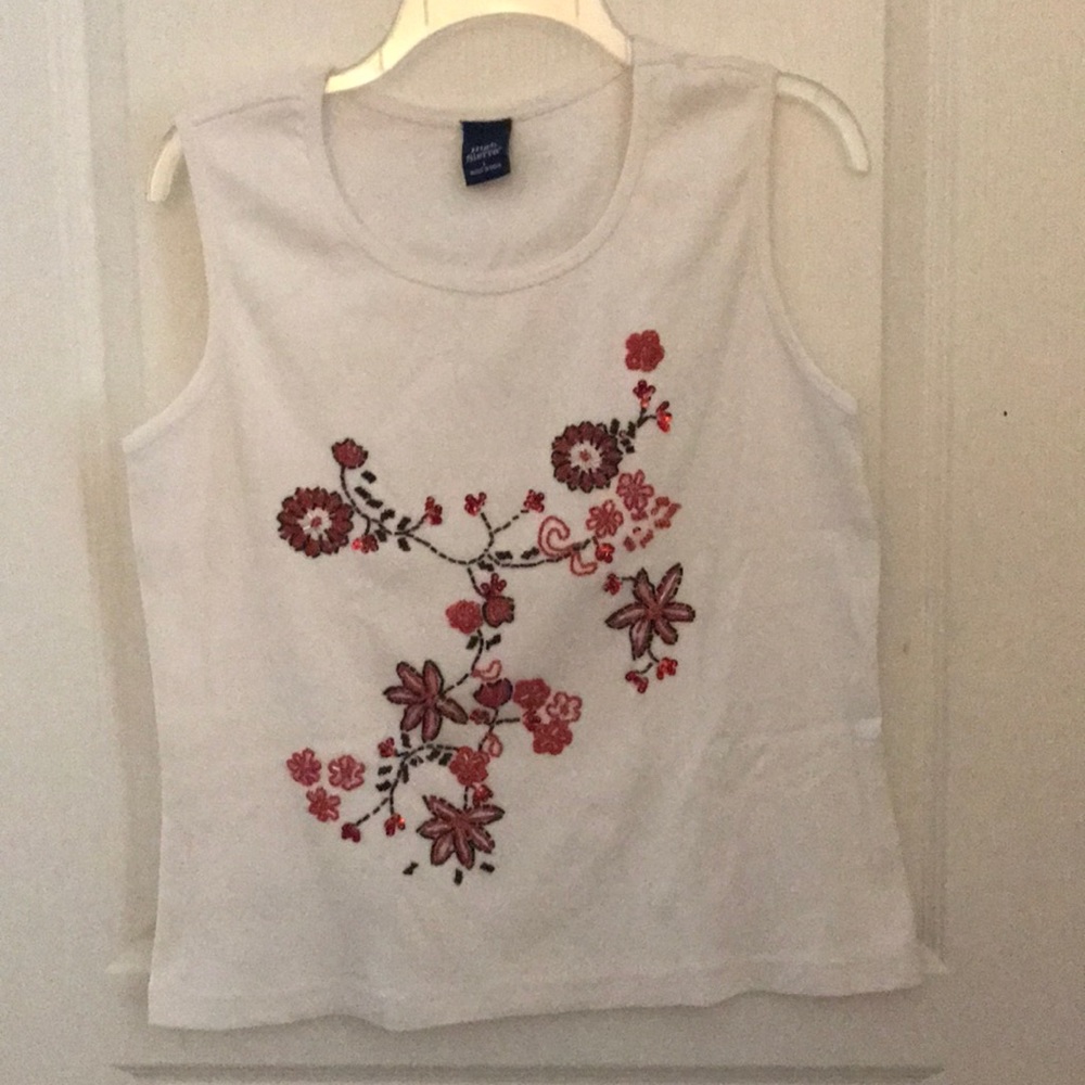 White ladies embellished knit top